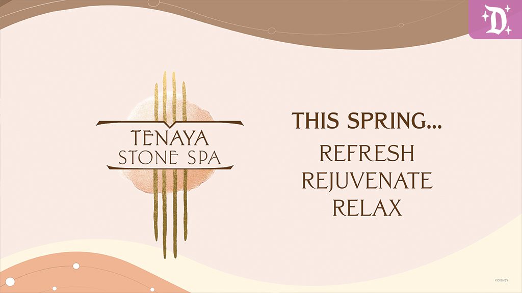 Promotional graphic for Tenaya Stone Spa, featuring the text "This Spring... Refresh, Rejuvenate, Relax" on a soft, pastel background.