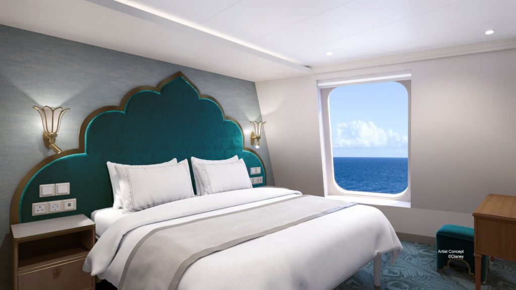 Luxurious Disney Cruise Line concierge family stateroom with elegant furnishings, spacious layout, and upscale amenities.
