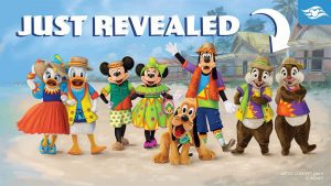 A vibrant scene featuring seven animated characters in colorful outfits on a beach, with the text "JUST REVEALED" prominently displayed.