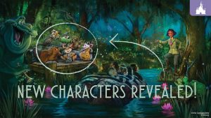 A vibrant scene of a magical swamp, featuring new characters among lush greenery and a serene waterway, with "NEW CHARACTERS REVEALED!" text.